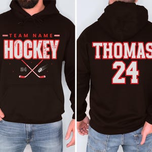 Custom Hockey Team Sweatshirt, Personalized Ice Hockey Hoodie, Hockey Gift, hockey Dad Sweater, Hockey Dad Gift, Gift for Hockey lover