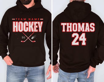 Custom Hockey Team Sweatshirt, Personalized Ice Hockey Hoodie, Hockey Gift, hockey Dad Sweater, Hockey Dad Gift, Gift for Hockey lover