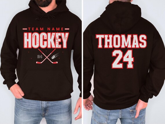 Custom Hockey Team Sweatshirt, Personalized Ice Hockey Hoodie, Hockey Gift, hockey Dad Sweater, Hockey Dad Gift, Gift for Hockey lover