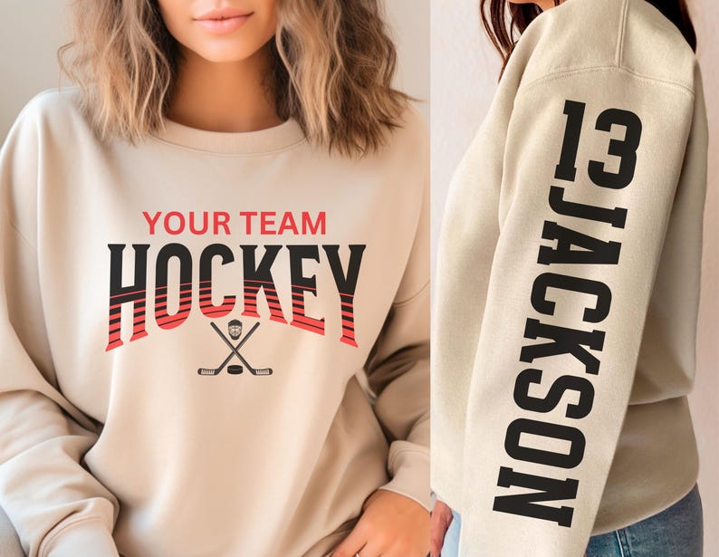 Custom Hockey Hoodie, Personalized Hockey Sweatshirt, Hockey Team Name, Hockey Sweatshirt, Game Day Hoodie, Hockey Hoodie, Hockey Mom image 4
