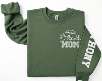 Custom Baseball Mom Sweatshirt, Personalized Sweatshirt, Gift for Mom, Baseball Gift, Baseball Sweatshirt, Custom Gift, Baseball Mom Hoodie