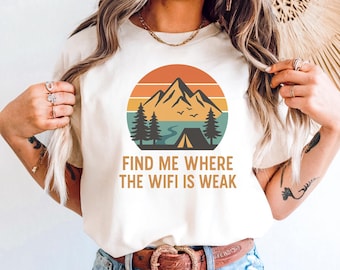 Retro Camping Shirt, Vintage Hiking Tee, Outdoorsy Graphic T-Shirt, Nature Lover Gift, Adventure Mountain Shirt, Unisex Camp Tee