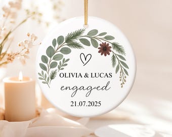 Engaged Christmas Ornament, Personalized First Christmas Keepsake, Engagement Christmas Gift 2025, Christmas Engagement Gits, Couple Gifts