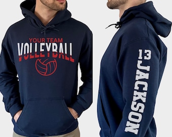 Customized Volleyball Team Hoodie, Custom Volleyball Sweatshirt, Game Day, Volleyball Dad Shirt, Your Name Volleyball Shirt, Volleyball Team