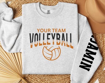 Customized Volleyball Team Sweatshirt, Custom Volleyball Shirt, Game Day, Volleyball Mom Shirt, Your Name Volleyball Shirt, Volleyball Team