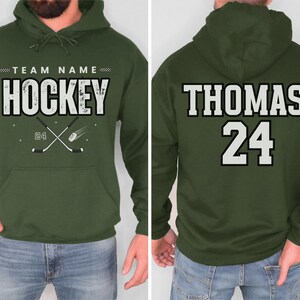 Custom Hockey Team Sweatshirt, Personalized Ice Hockey Hoodie, Hockey Gift, hockey Dad Sweater, Hockey Dad Gift, Gift for Hockey lover image 2