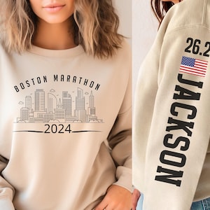 Custom Marathon Sweatshirt for Marathoner Sweatshirt Gift With Name on Sleeve Marathon Sweater, Marathon Runner Gift, Boston 262 Runner gift