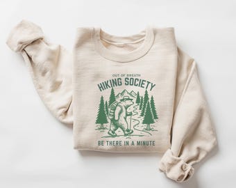 Out of Breath Hiking Society, Funny Hiking Sweatshirt, Forest Camper Shirt, Vintage Retro Graphic sweatshirt, Nature Lover Hiking Gift