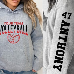 Customized Volleyball Team Hoodie, Custom Volleyball Sweatshirt, Game Day, Volleyball Mom Shirt, Your Name Volleyball Shirt, Volleyball Team