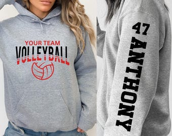 Customized Volleyball Team Hoodie, Custom Volleyball Sweatshirt, Game Day, Volleyball Mom Shirt, Your Name Volleyball Shirt, Volleyball Team