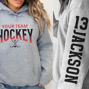 Custom Hockey Hoodie, Personalized Hockey Sweatshirt, Hockey Team Name, Hockey Sweatshirt, Game Day Hoodie, Hockey Hoodie, Hockey Mom