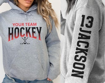 Custom Hockey Hoodie, Personalized Hockey Sweatshirt, Hockey Team Name, Hockey Sweatshirt, Game Day Hoodie, Hockey Hoodie, Hockey Mom