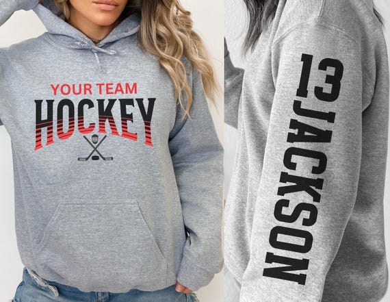 Custom Hockey Hoodie, Personalized Hockey Sweatshirt, Hockey Team Name, Hockey Sweatshirt, Game Day Hoodie, Hockey Hoodie, Hockey Mom