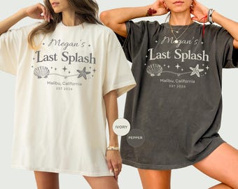 Custom Beach Bachelorette Comfort Colors Shirt, Coastal Bride Trip Tee, Bikini Shell Cocktail Party Shirt,  Last Toast On The Coast