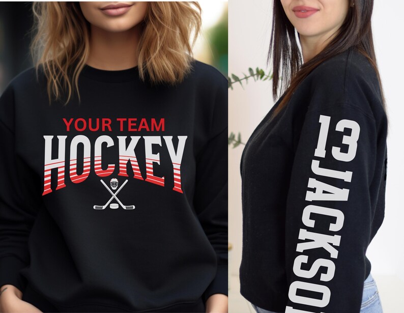 Custom Hockey Hoodie, Personalized Hockey Sweatshirt, Hockey Team Name, Hockey Sweatshirt, Game Day Hoodie, Hockey Hoodie, Hockey Mom image 3