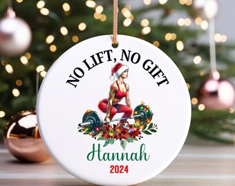 Custom Lifting Christmas Ornament, Gym girl ornament, Weightlifting Ornament, Gift for Weightlifters, Gym Ornament, Gym lover Workout Gift