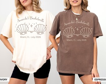 Coastal Bachelorette Shirts, Comfort Colors Personalized Bridal Party Top, Bikinis and Martinis Last Splash shirt, Last toast Costal Tee