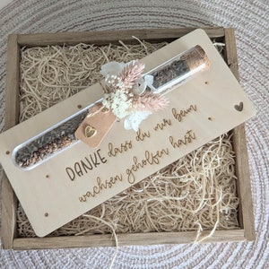 Karte I Abschied I Erzieherin I wachsen I Holz I Geschenk