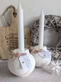 Candle holder | Christmas bauble | Snowflake | White | Scandinavian
