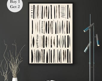 Black and White Abstract Printable Art, Digital Download Contemporary Wall Art, Downloadable Print