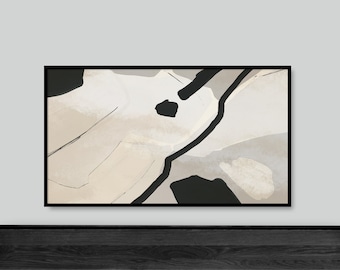 Black and White Abstract art, Samsung frame  TV Art ,Minimalist Art for TV, Samsung Frame Modern, Instant Digital Download