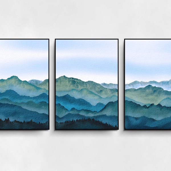 Abstract Mountain Wall Art - Etsy