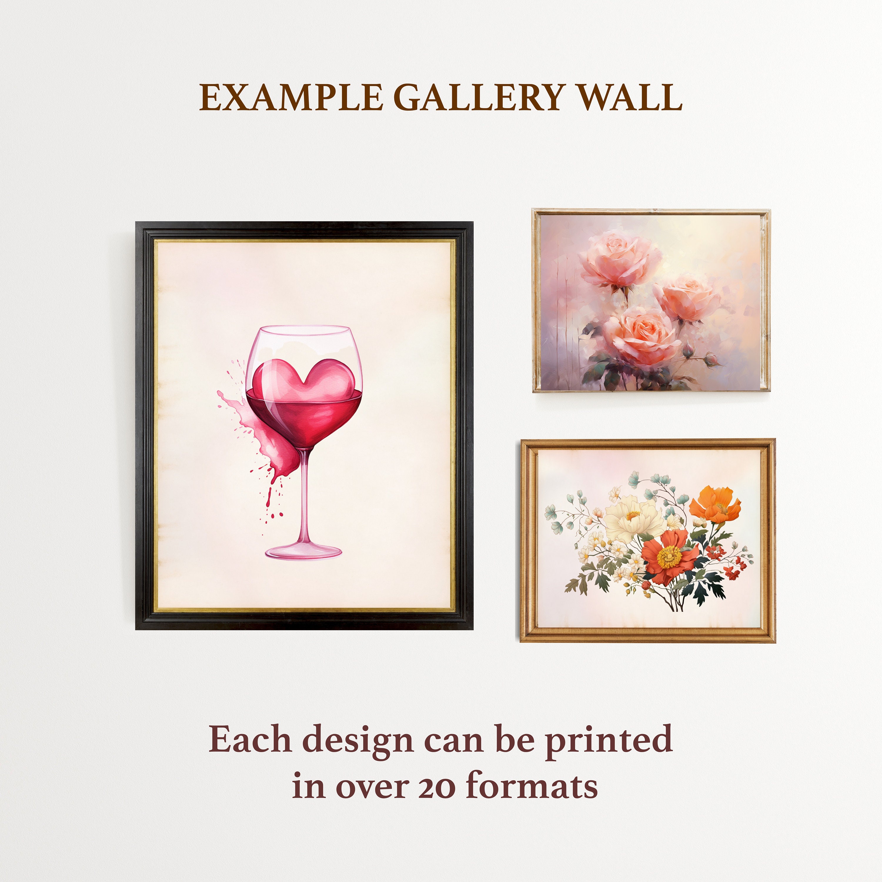 Printable Valentines Day Wall Arts Set of Ten, Valentine's Home Decor ...