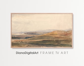 Samsung Frame TV Art, Vintage Painting of Mountain, Vintage Landscape Painting Art,  DIGITAL Download   for  Samsung Frame TV