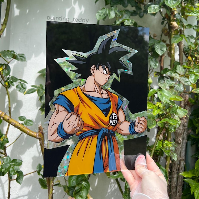 Goku Dragon Ball Z Glass Painting Anime Wall Art Decoration - Etsy