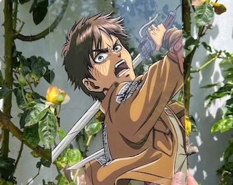 AOT Levi Ackerman & Mikasa Ackerman Anime Glass Paintings Anime Room Decor