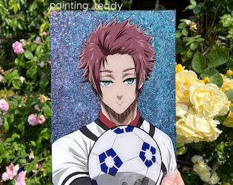 Blue Lock Glass Paintings Isagi Yoichi, Meguru Bachira, Michael Kaiser, Itoshi Sae Anime Wall Decor