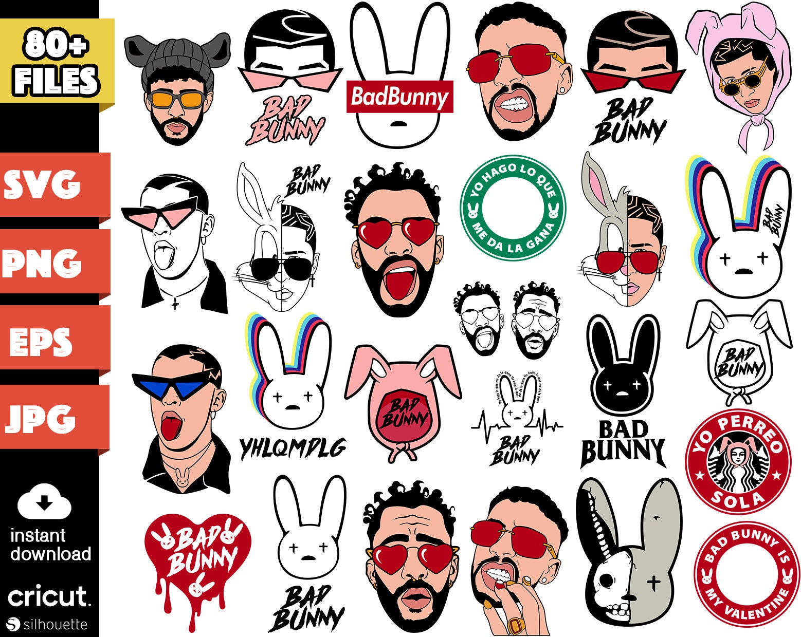 Paquete bad bunny svg archivos png bad bunny bad bunny svg Etsy México