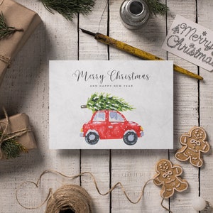 Cartão de feliz natal e feliz ano novo, cartão de natal para impressão, cartão de feliz ano novo, cartão dobrável, cartão de natal