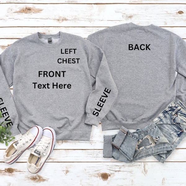 Custom Adult Embroidered  Crewneck | Personalized Adult Crewneck Sweatshirt | Embroidered Crewneck ONLY | Custom Text Design