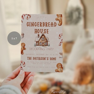 Gingerbread House Decorating Party Invitation: Festive Christmas Evite (Digital Download)