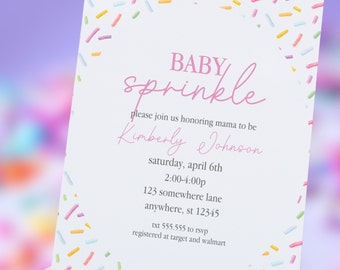 Baby Sprinkle Invitation: Neutral Pastel, Editable Template (Digital Download)