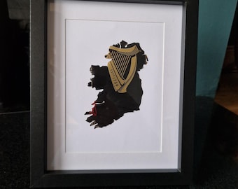 Obra de arte de Guinness enmarcada. Arte Guinness