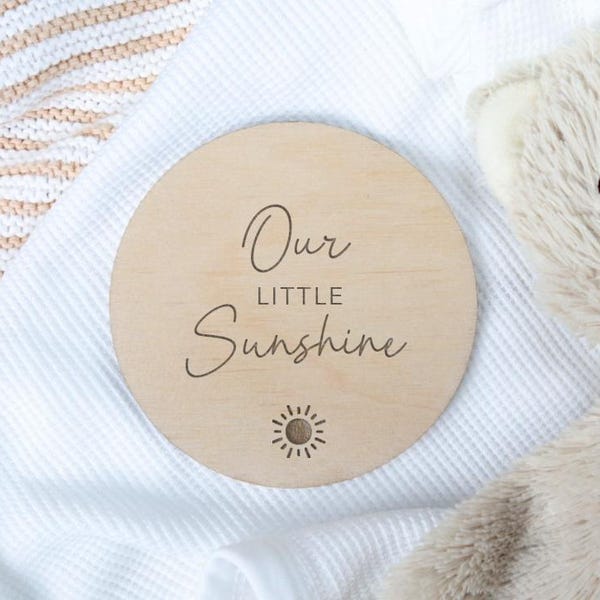 Wooden Baby Welcome Sign: Our Little Sunshine Nursery Decor