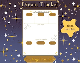 Dream Tracker, Dream Journal, Dream Diary, Dream Interpreter, Dream Printable, Journal for Sleep, Dream Catcher, Dream Guide,