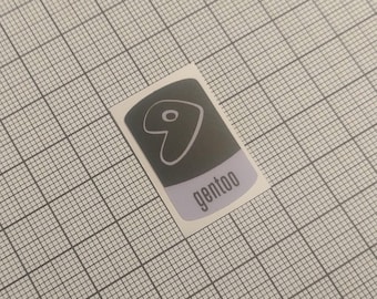 5 x Black and Purple Gentoo Linux Stickers For The Computer Case 18 x 28 mm