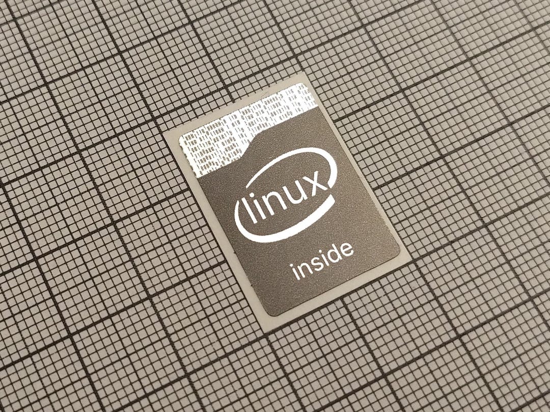 5 X Black and Silver Linux Inside Stickers for the Computer Case 18 X ...