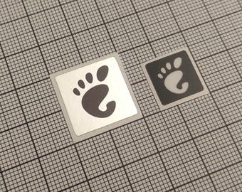 6 x Silver GNOME Linux Stickers For The Computer Case & Super Key Pack