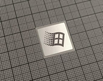 5 x Silver & Black Windows 95/98/2000/Me Stickers For The Computer Case
