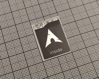 5 x Black and Silver Arch Linux Inside Stickers For The Computer Case 18 x 25 mm