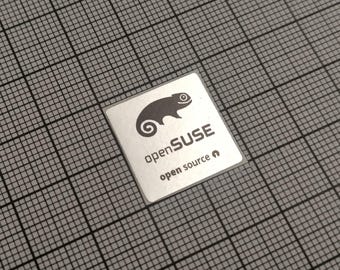 コンピューターケース用 シルバー＆ブラック openSUSE Linux ステッカー 5枚