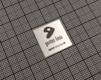 コンピューターケース用 Gentoo Linux ステッカー シルバー＆ブラック 5枚