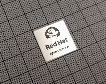 コンピューターケース用 シルバー＆ブラック Red Hat Linux 旧ロゴステッカー 5枚