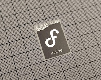5 x ブラックとシルバーの Fedora Linux Inside v2 ステッカー コンピューターケース用 18 x 25 mm