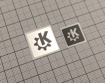 6 x Silver KDE Linux Stickers For The Computer Case & Super Key Pack