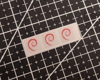 3 x Transparent Debian Linux Stickers For The Computer Case 10 x 10 mm
